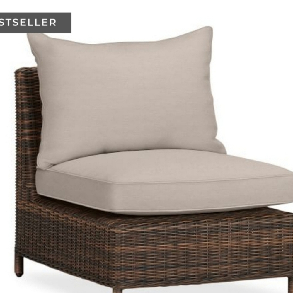 New Pottery Barn Sunbrella Torrey chair SLIPCOVER for cushions beige tan